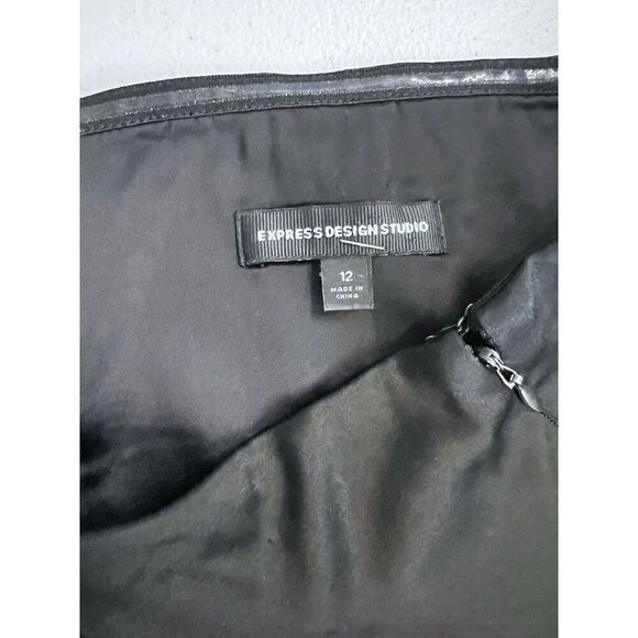 Express Design Studio Dress Strapless Ruffle Mini Tiered Black Womens 12‎ - Picture 9 of 10